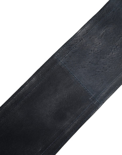 Ermanno Scervino Blue Leather Wide Waist Belt for Women