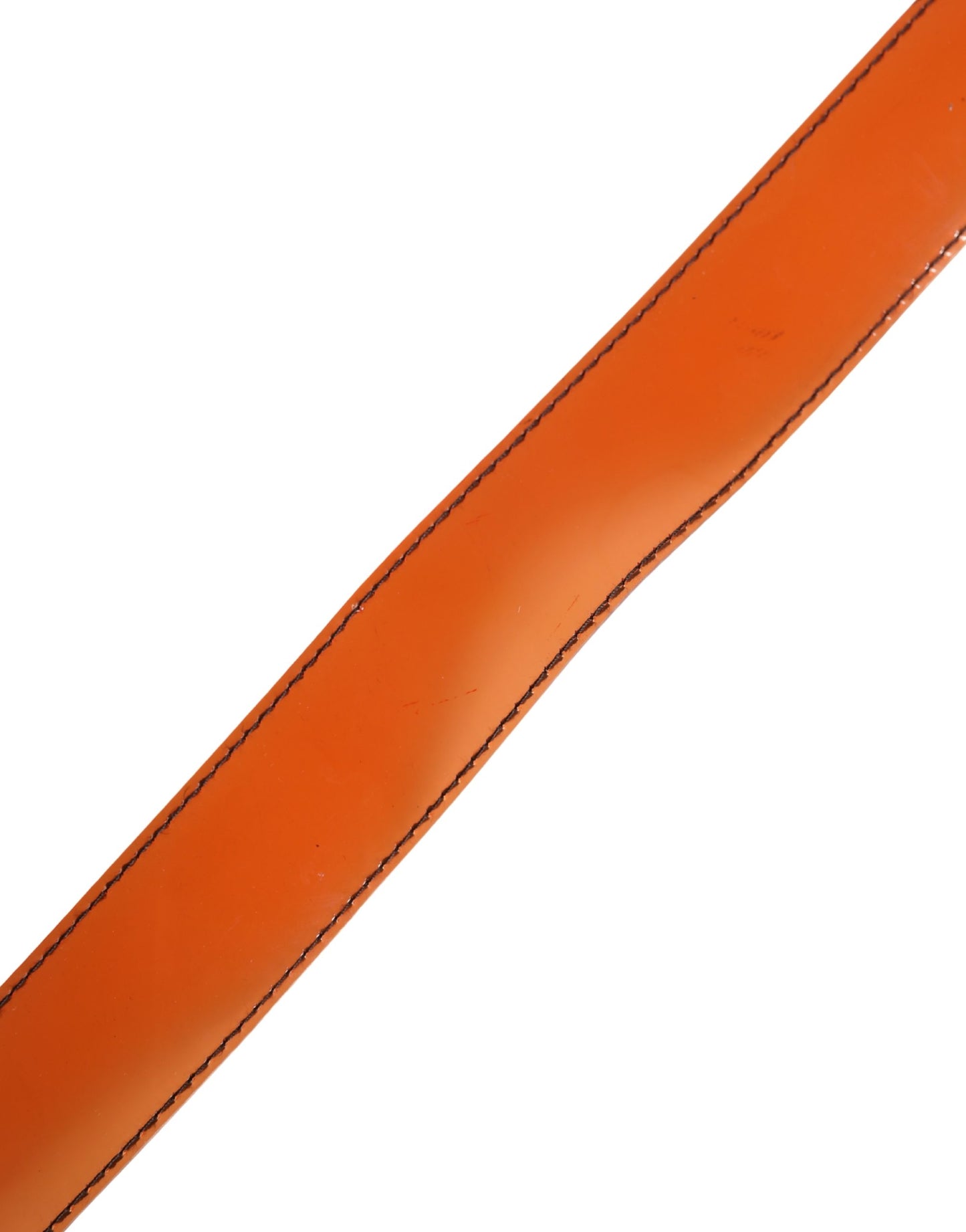 Miu Miu Orange PVC Waist Belt with Square Buckle - Playful Elegance Redefined