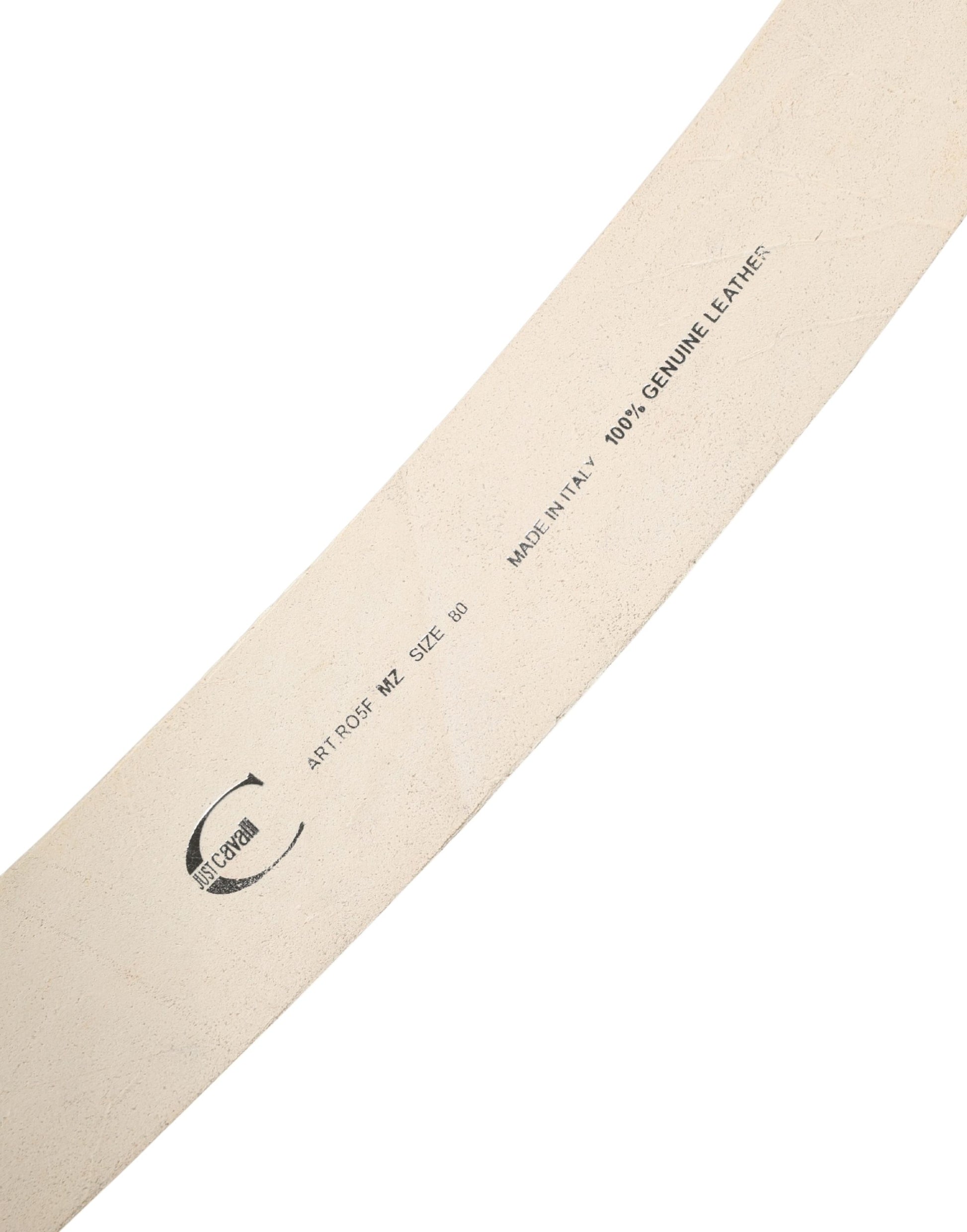 Cavalli Class Off White Leather Waist Belt - Preowned with Character