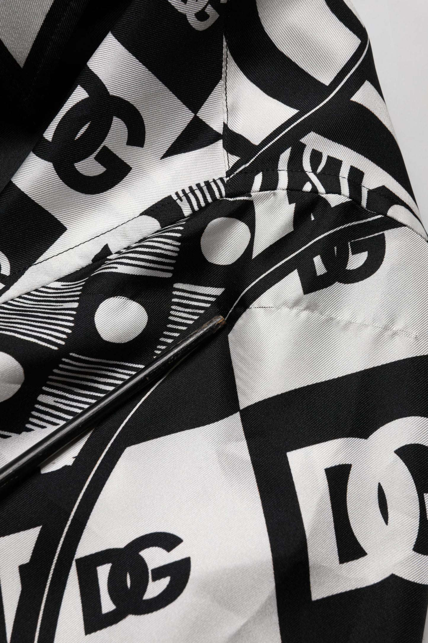 Dolce & Gabbana Black Silk Logo Print Short Sleeves Shirt - New with Minor Defect