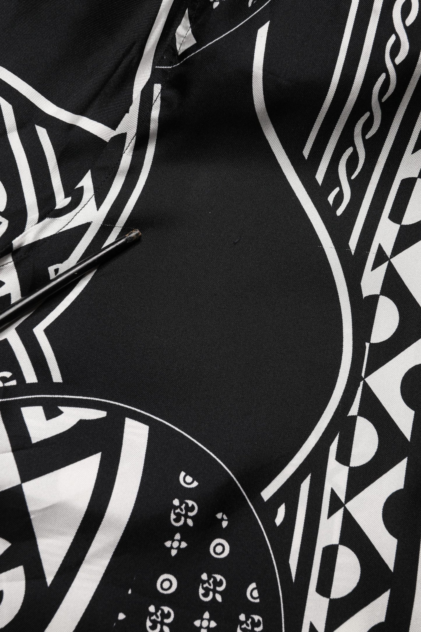 Dolce & Gabbana Black Silk Logo Print Short Sleeves Shirt - Brand New with Minor Defect