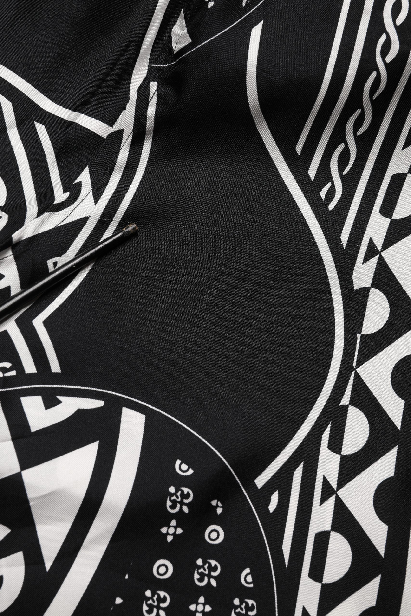 Dolce & Gabbana Black Silk Logo Print Short Sleeves Shirt - Brand New with Minor Defect