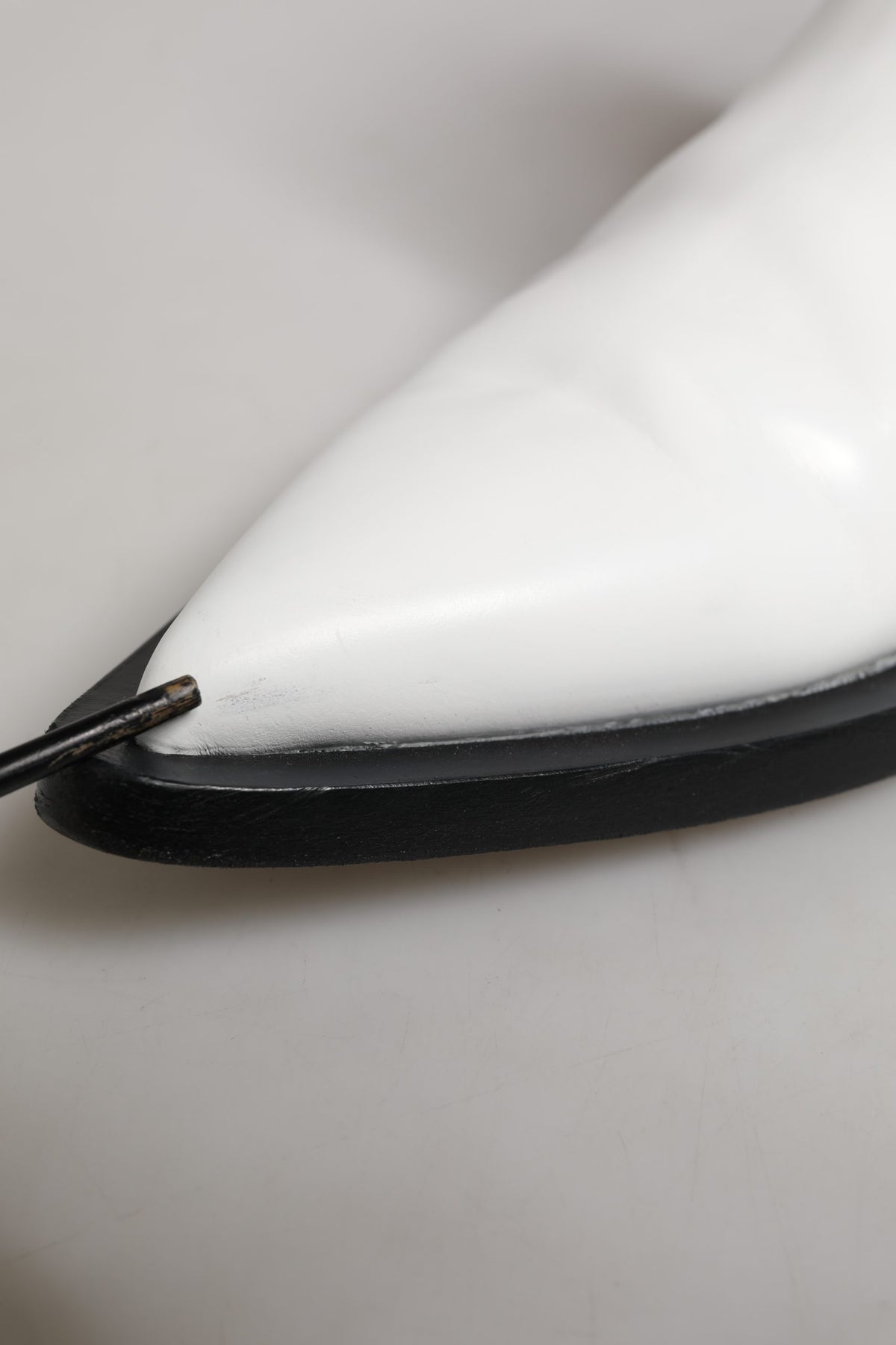 Dolce & Gabbana White Leather Chelsea Slip-On Ankle Boots - New with Minor Defects
