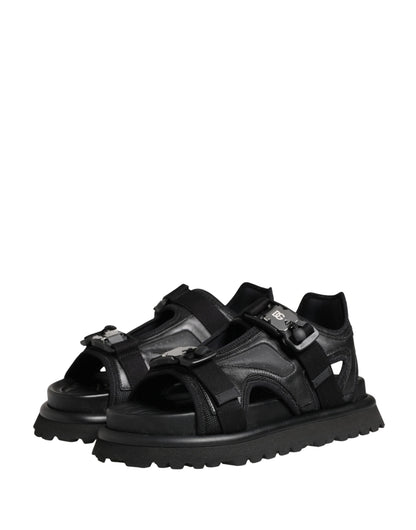 Dolce & Gabbana Black Logo Detailed Men's Chunky Sandals