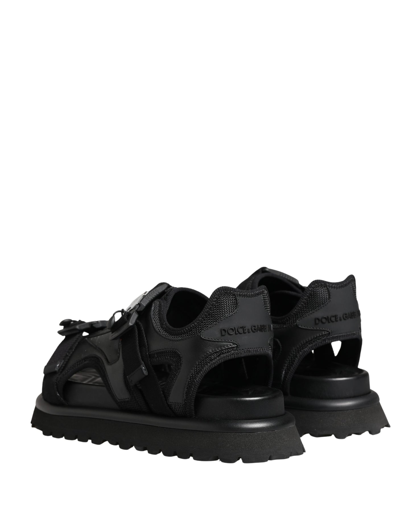 Dolce & Gabbana Black Logo Detailed Men's Chunky Sandals