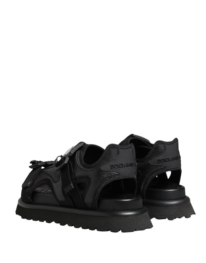 Dolce & Gabbana Black Logo Detailed Men's Chunky Sandals