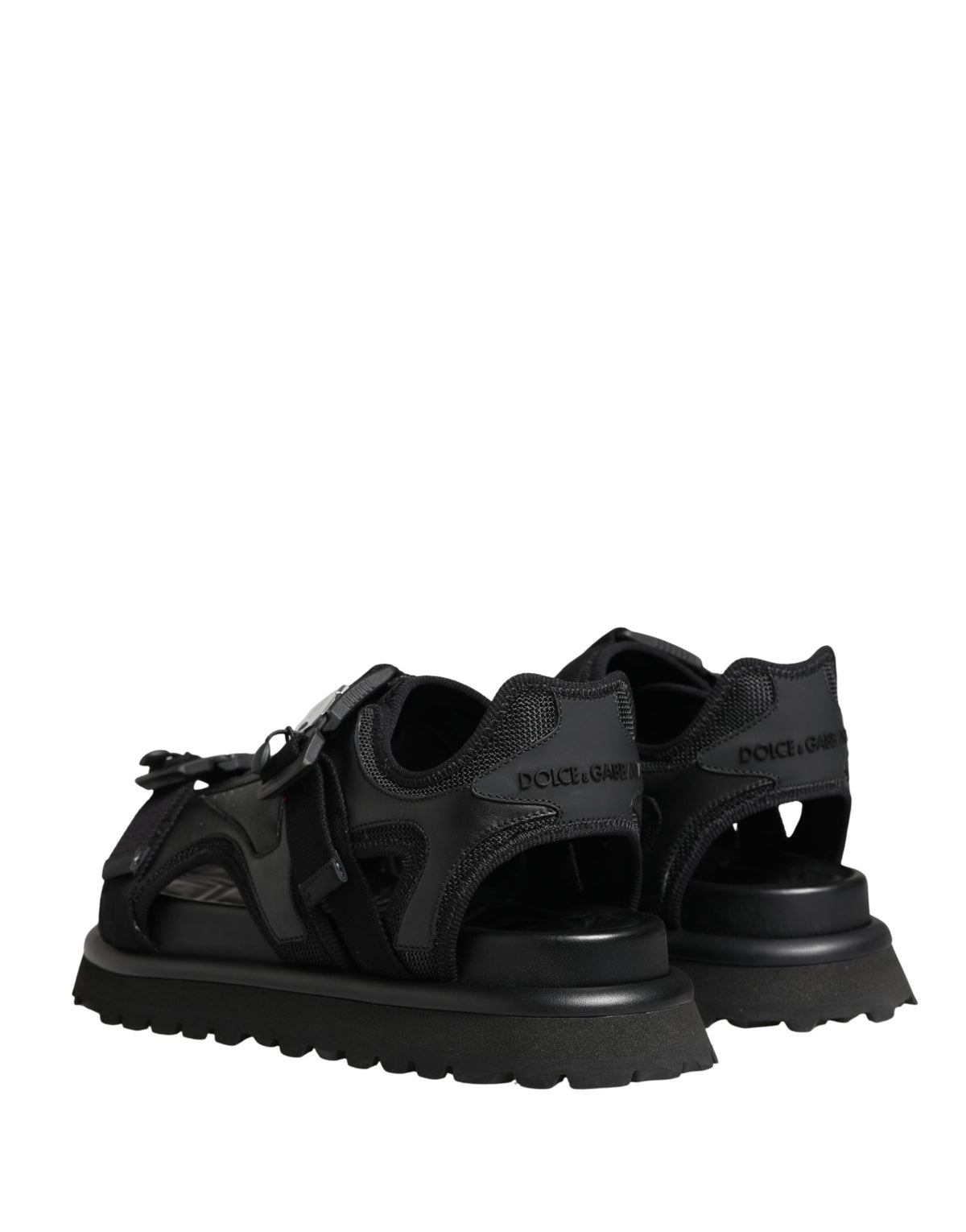 Dolce & Gabbana Black Logo Detailed Men's Chunky Sandals