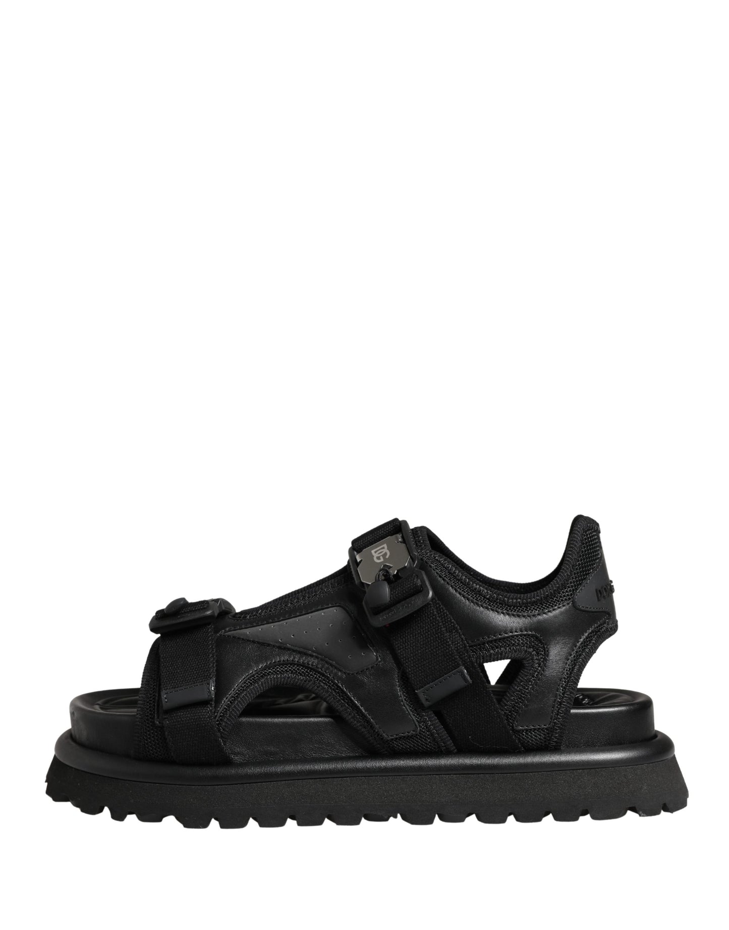 Dolce & Gabbana Black Logo Detailed Men's Chunky Sandals