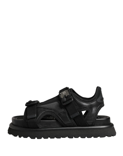 Dolce & Gabbana Black Logo Detailed Men's Chunky Sandals