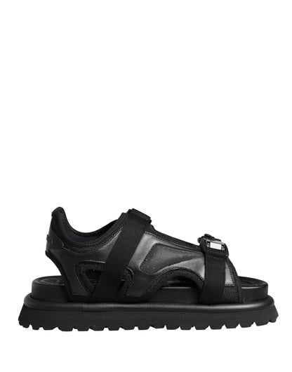 Dolce & Gabbana Black Logo Detailed Men's Chunky Sandals