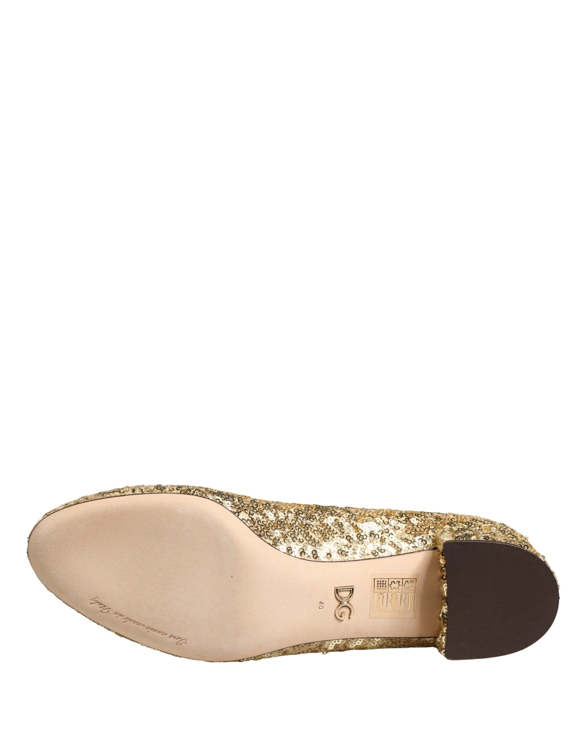 Dolce & Gabbana Gold Sequined Short Boots