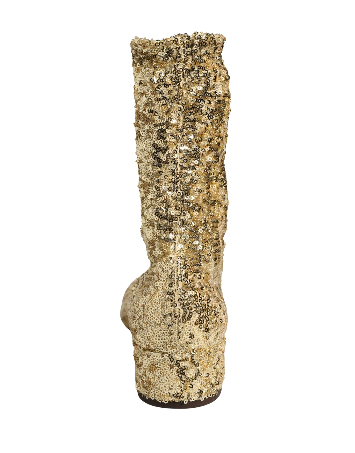 Dolce & Gabbana Gold Sequined Short Boots