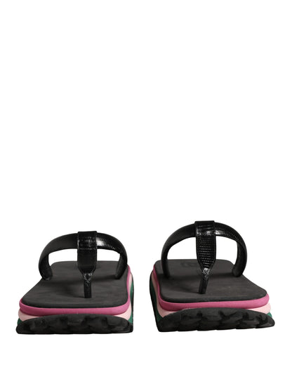 Dolce & Gabbana Multicolor Rubber Chunky Flip Flops