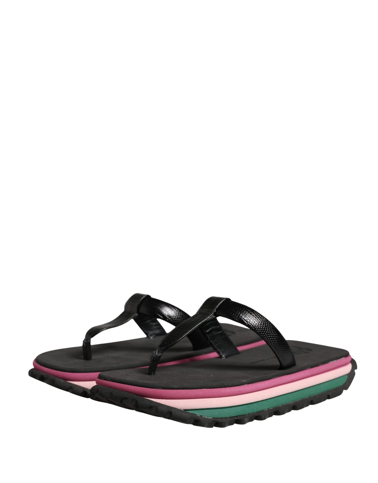Dolce & Gabbana Multicolor Rubber Chunky Flip Flops