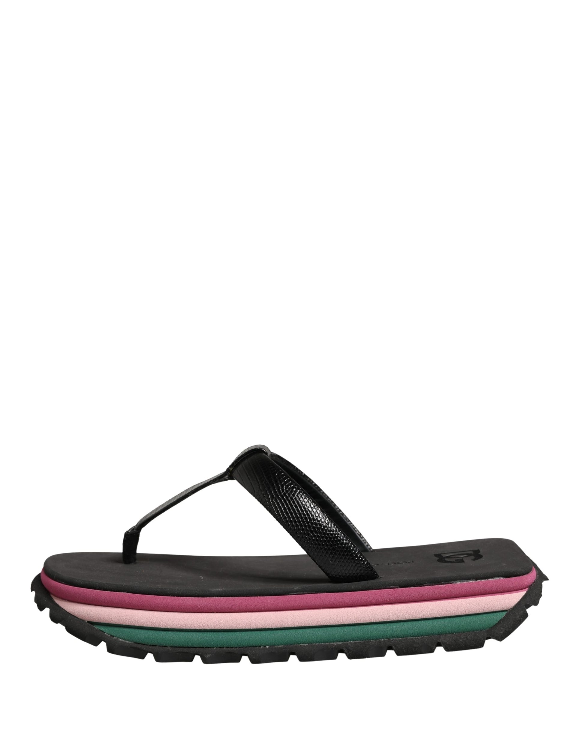 Dolce & Gabbana Multicolor Rubber Chunky Flip Flops