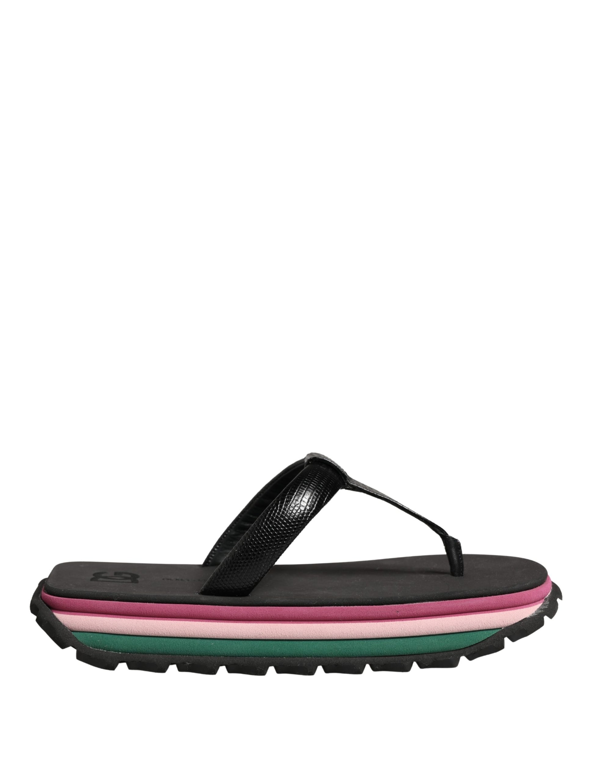Dolce & Gabbana Multicolor Rubber Chunky Flip Flops