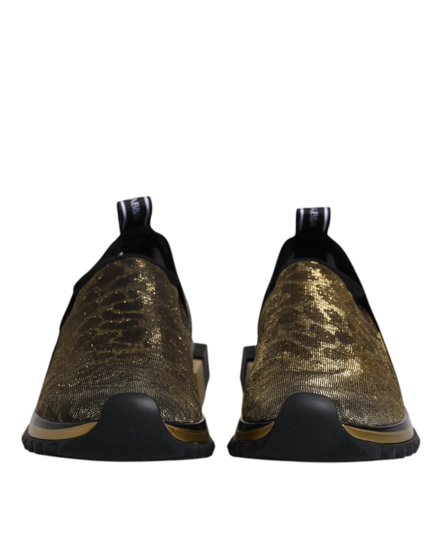 Dolce & Gabbana Gold Glitter Leopard Sorrento Sneakers