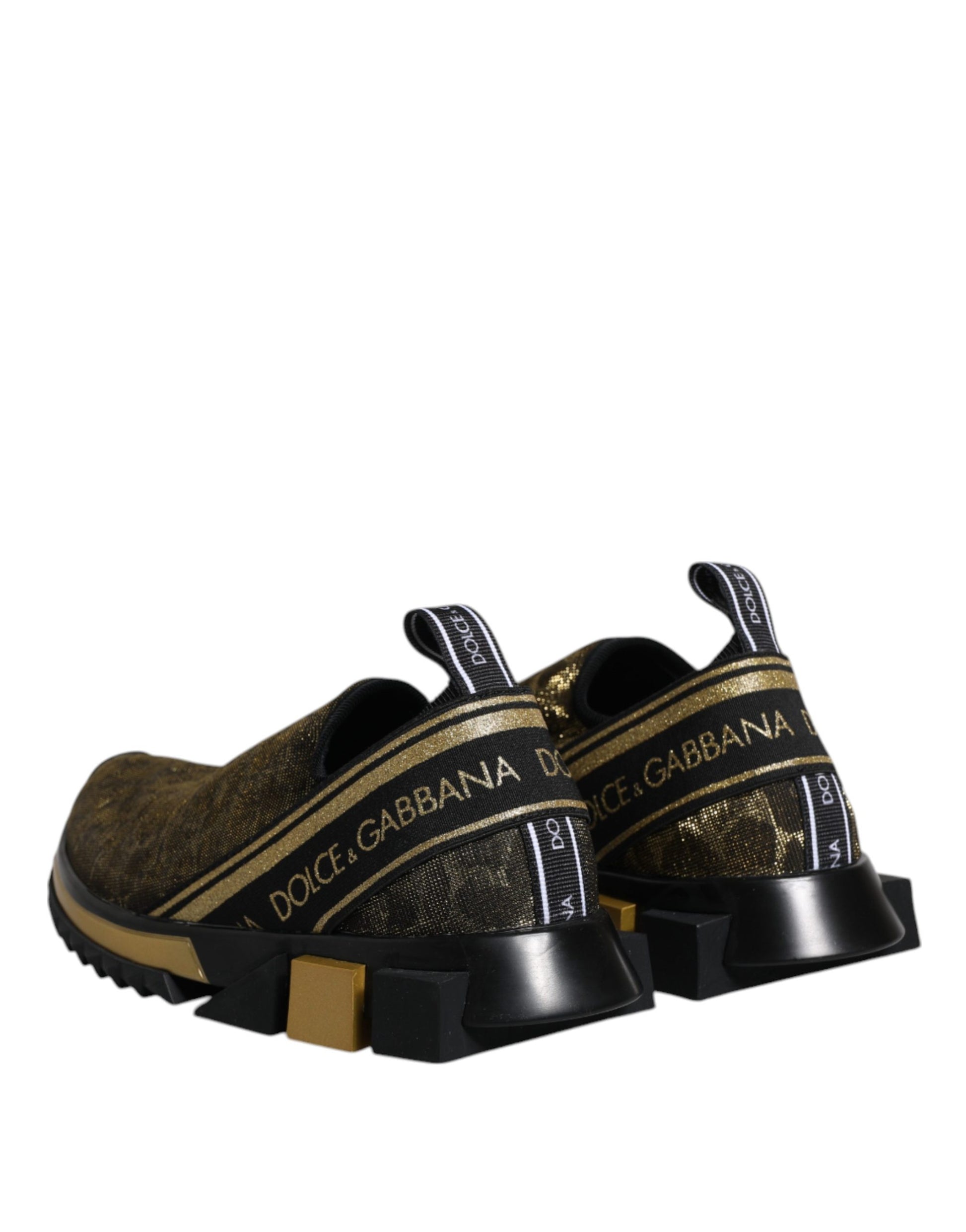 Dolce & Gabbana Gold Glitter Leopard Sorrento Sneakers