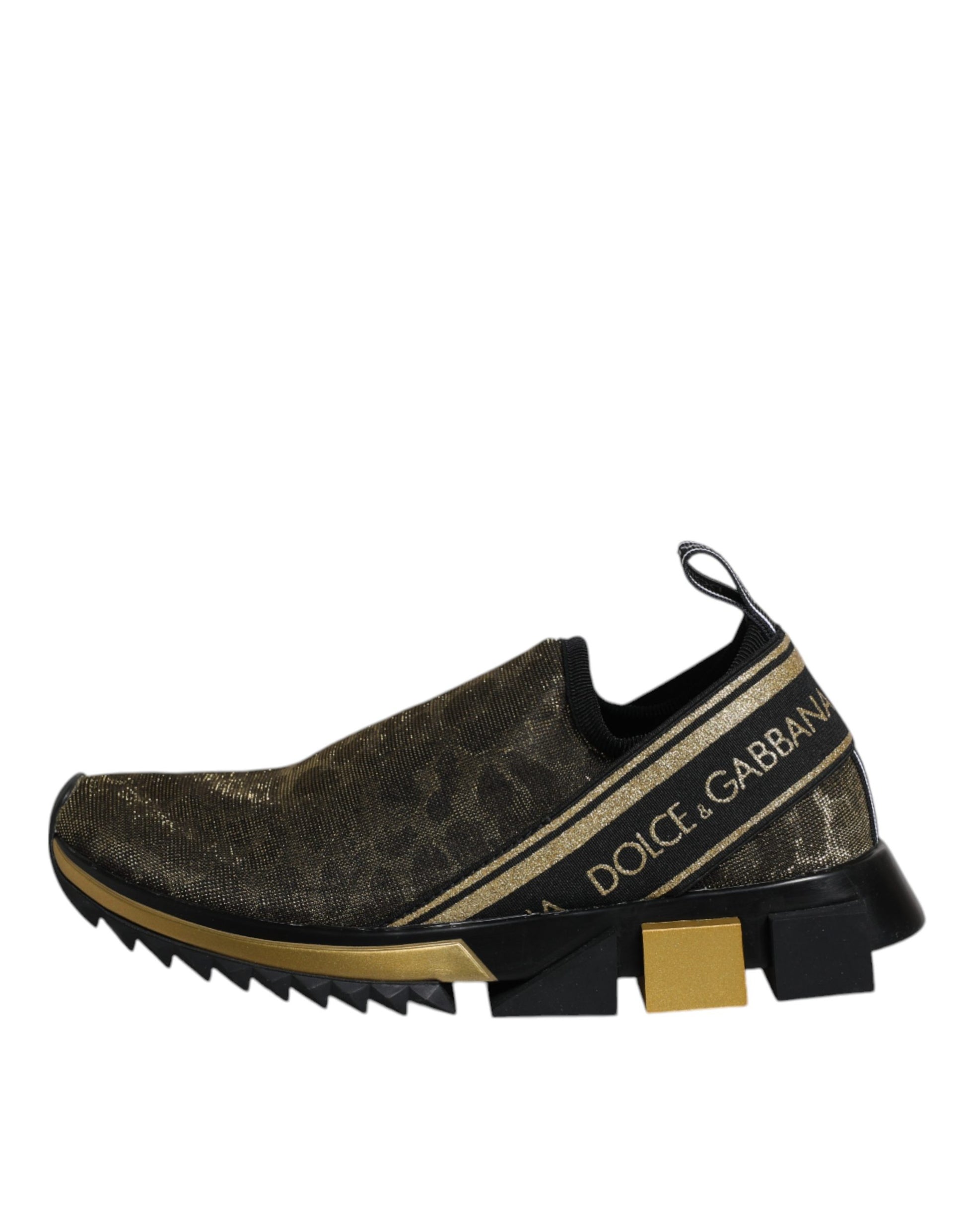 Dolce & Gabbana Gold Glitter Leopard Sorrento Sneakers