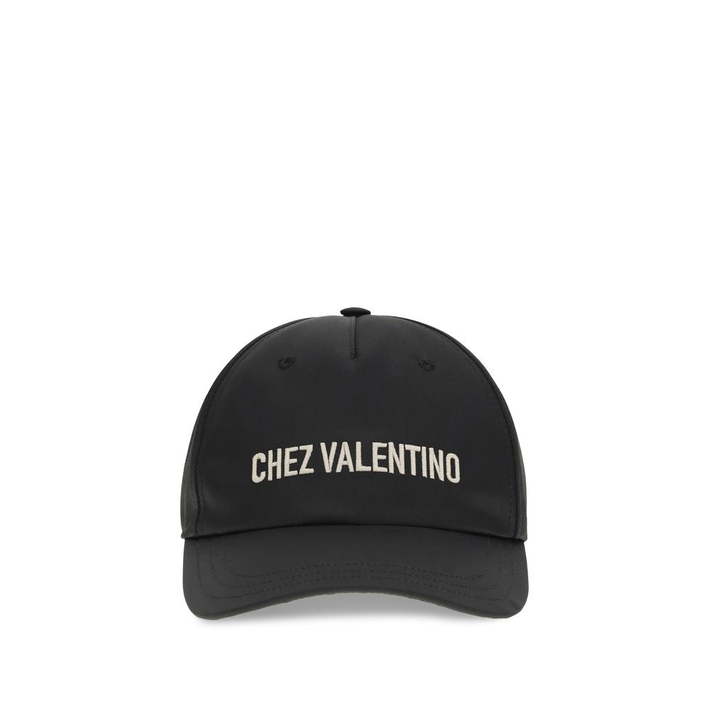 Valentino Garavani Black Cotton Cap - Chez Valentino Baseball Hat