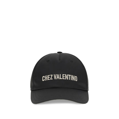 Valentino Garavani Black Cotton Cap - Chez Valentino Baseball Hat