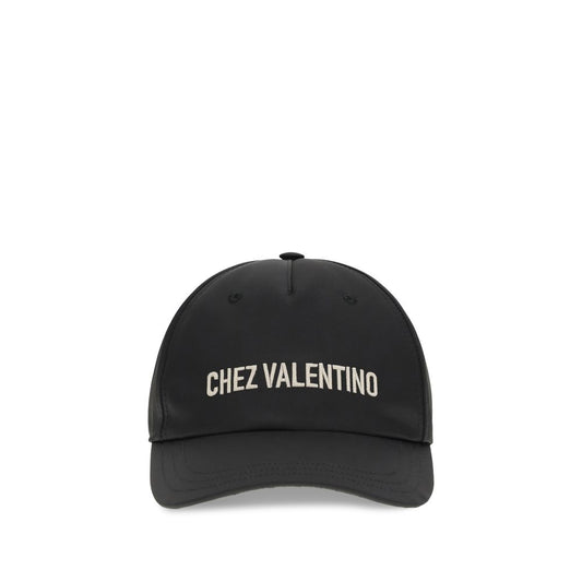Valentino Garavani Black Cotton Cap - Chez Valentino Baseball Hat