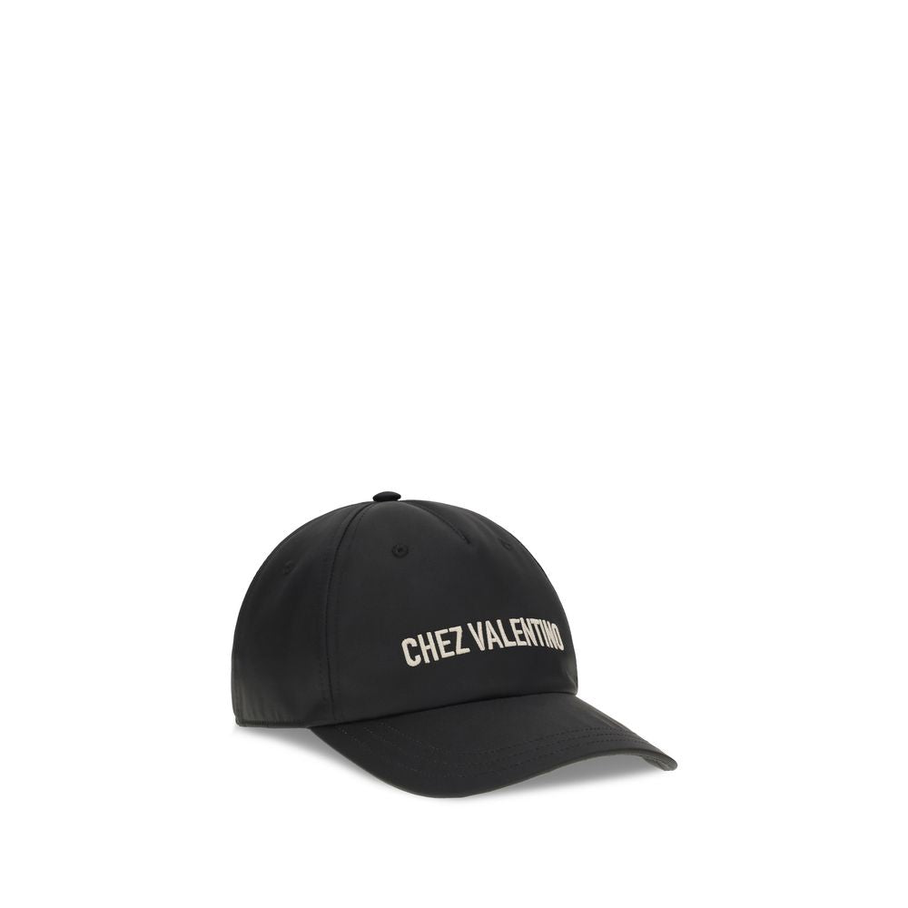 Valentino Garavani Black Cotton Cap - Chez Valentino Baseball Hat