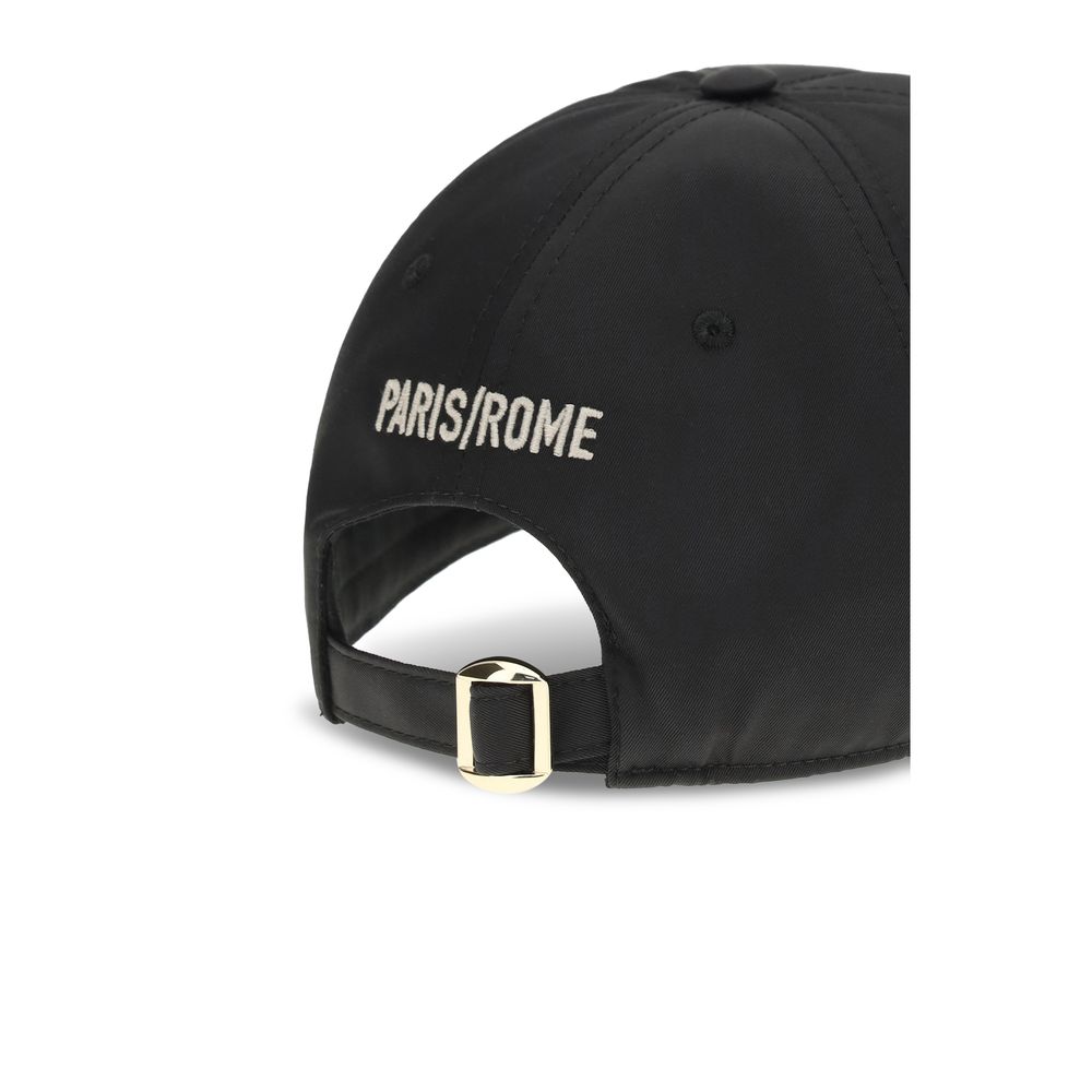 Valentino Garavani Black Cotton Cap - Chez Valentino Baseball Hat