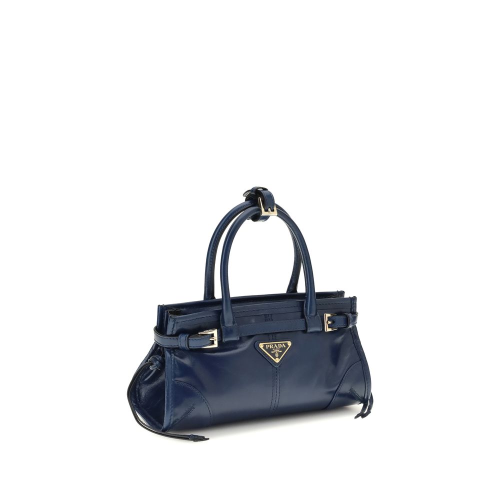 Prada Blue Calf Leather Bonnie Mini Handbag
