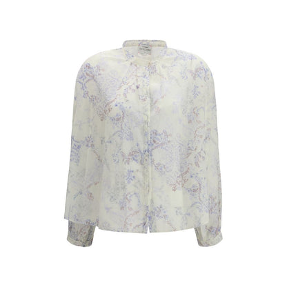 Forte_Forte White Botanical Print Shirt Blouse