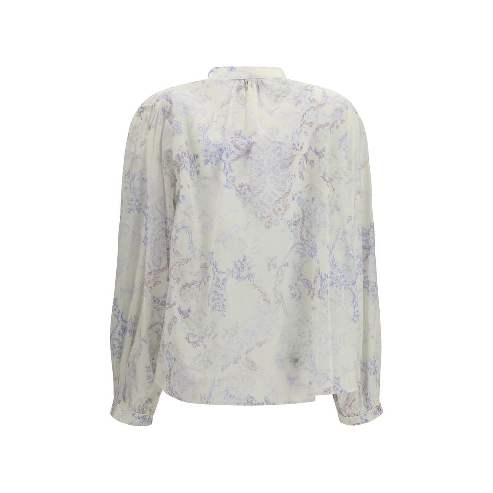 Forte_Forte White Botanical Print Shirt Blouse
