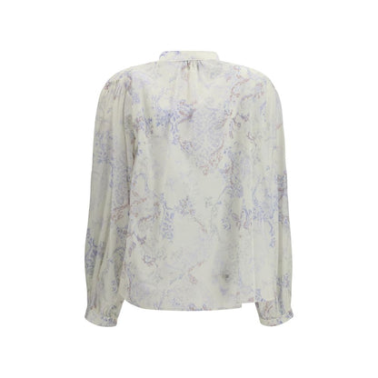 Forte_Forte White Botanical Print Shirt Blouse