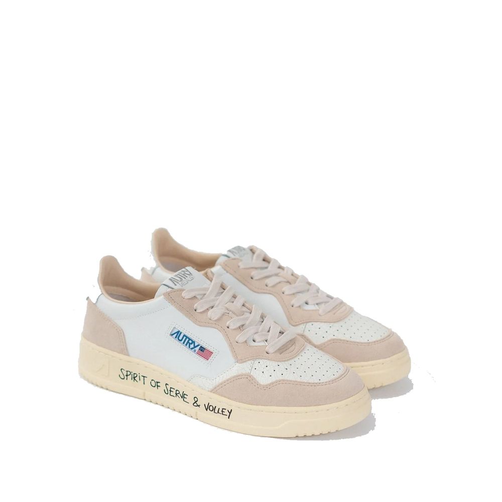 Autry White Goatskin Low Top Sneakers for Women