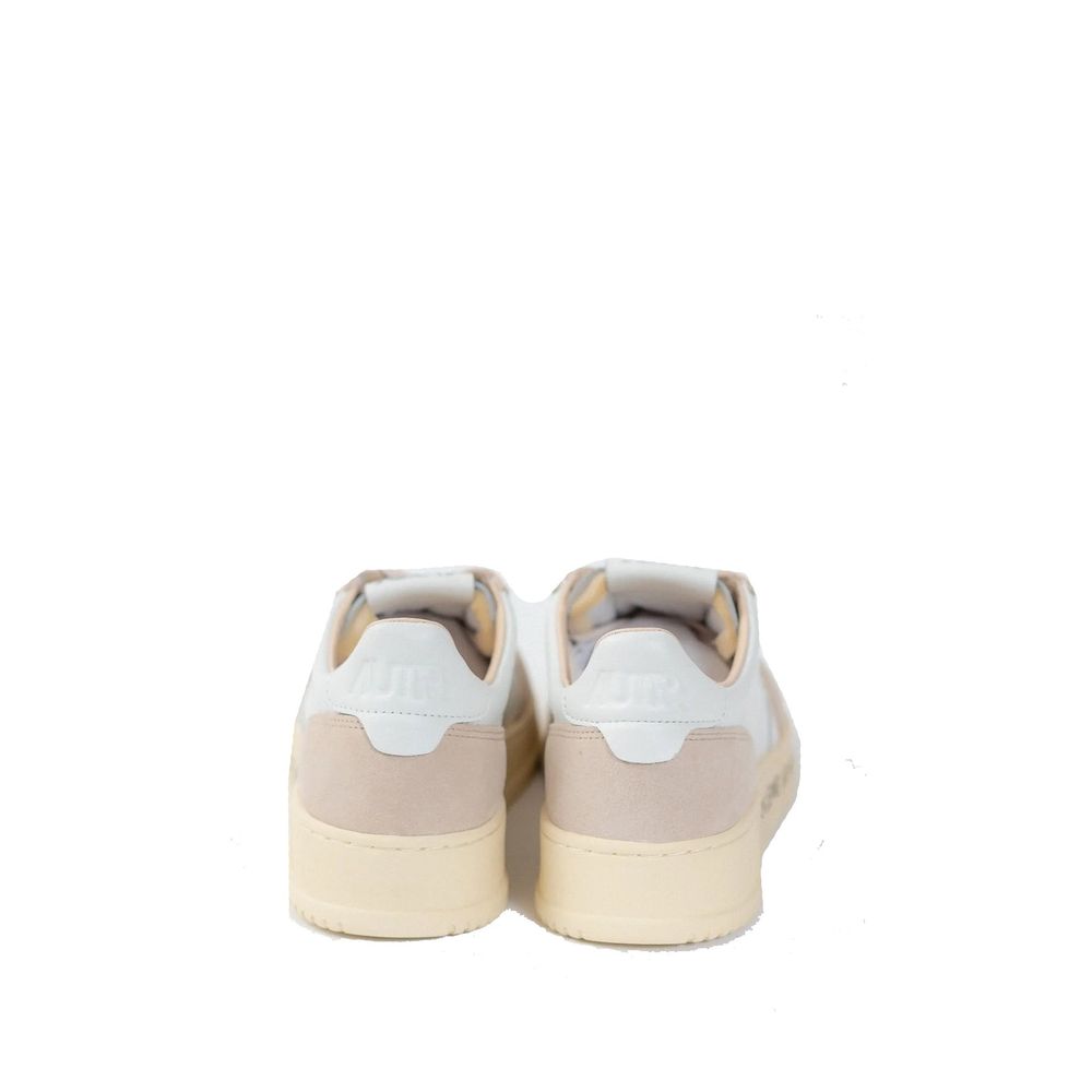 Autry White Goatskin Low Top Sneakers for Women