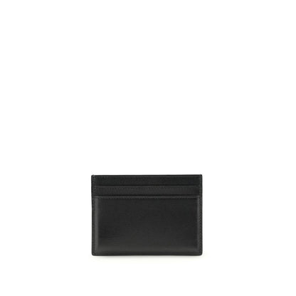 Saint Laurent Black Calf Leather Cassandre Card Holder Wallet