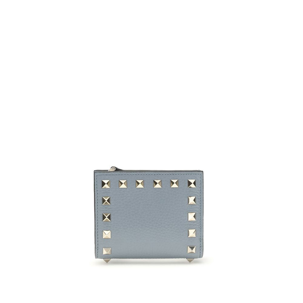 Valentino Garavani Blue Leather Rockstud Wallet