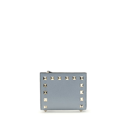 Valentino Garavani Blue Leather Rockstud Wallet