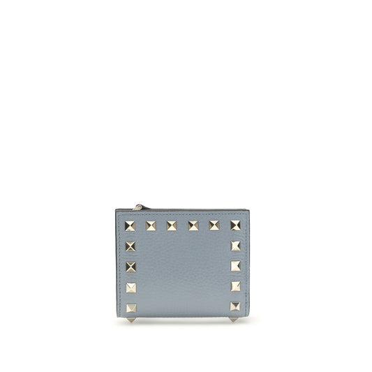 Valentino Garavani Blue Leather Rockstud Wallet