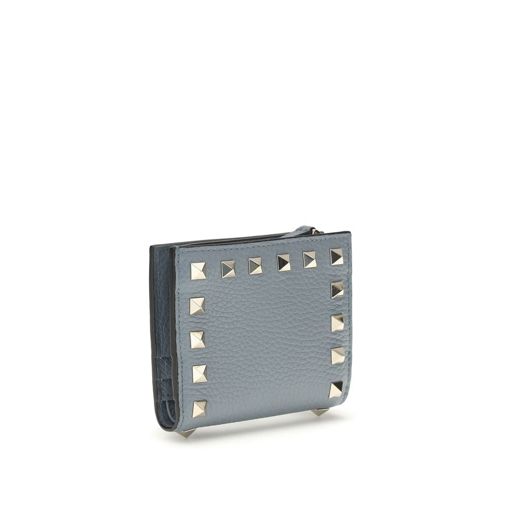 Valentino Garavani Blue Leather Rockstud Wallet