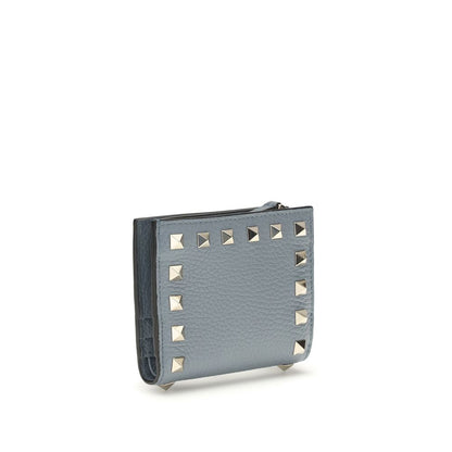 Valentino Garavani Blue Leather Rockstud Wallet