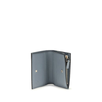 Valentino Garavani Blue Leather Rockstud Wallet