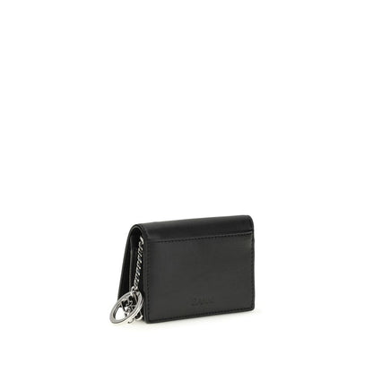 Ganni Black Polyester Wallet - Poodle Print Card Holder