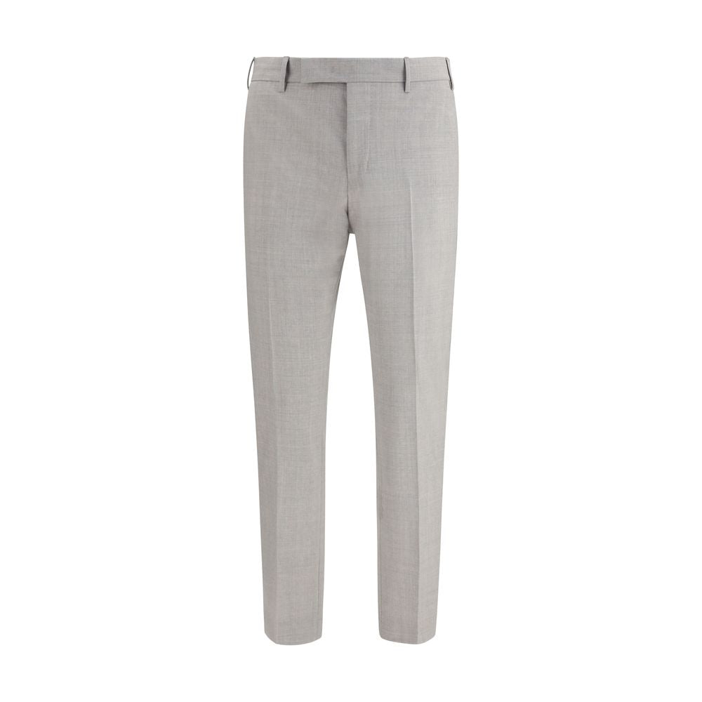 PT Torino Gray Fleece Wool Dress Pants - Contemporary Elegance