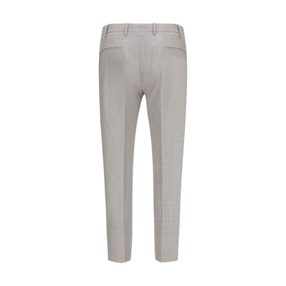 PT Torino Gray Fleece Wool Dress Pants - Contemporary Elegance