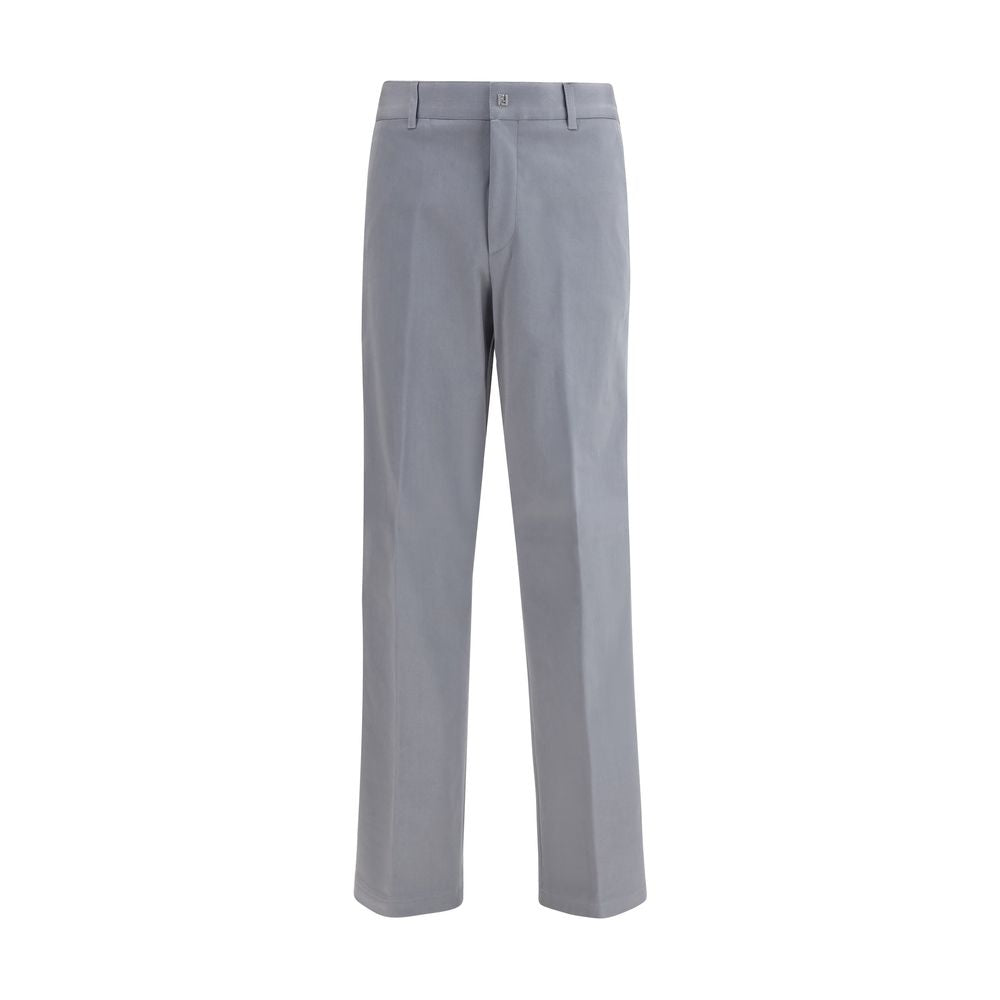 Fendi Gray New Rich Cotton Gabardine Pants
