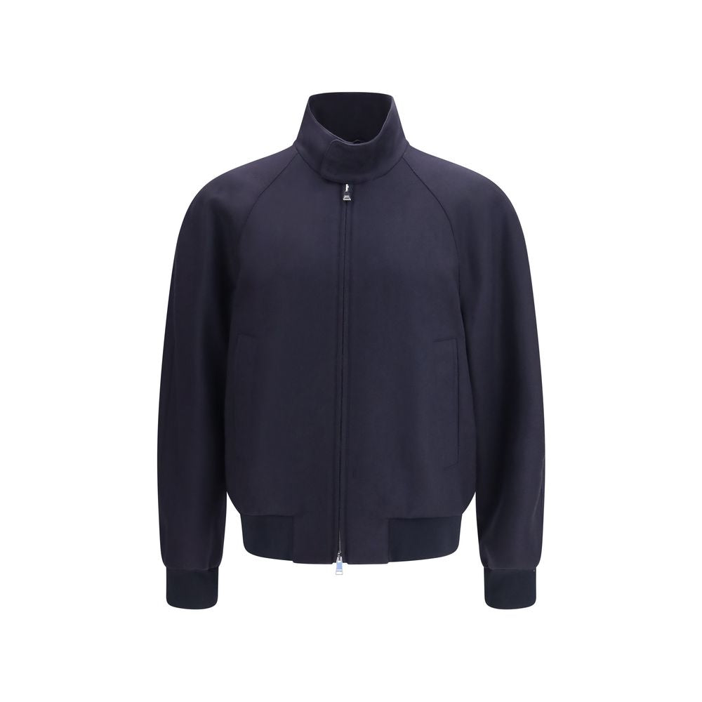 Fendi Blue Cashmere Bomber Jacket
