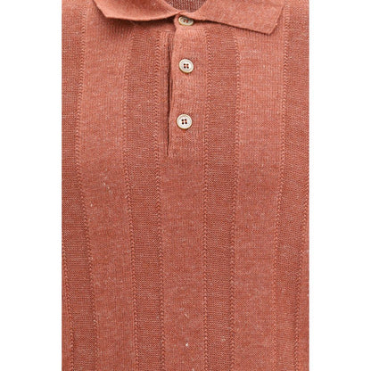 Brunello Cucinelli Orange Cotton Polo Shirt - Elegance Redefined