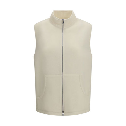 RIER Beige Fleece Wool Sleeveless Jacket
