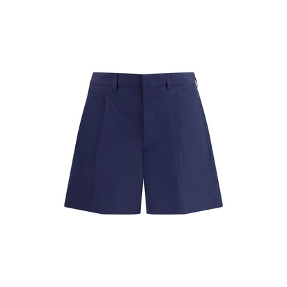 Prada Blue Cotton Shorts: Elegance Meets Functionality