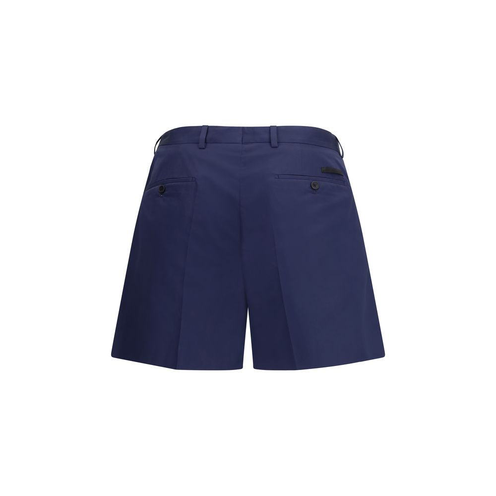 Prada Blue Cotton Shorts: Elegance Meets Functionality